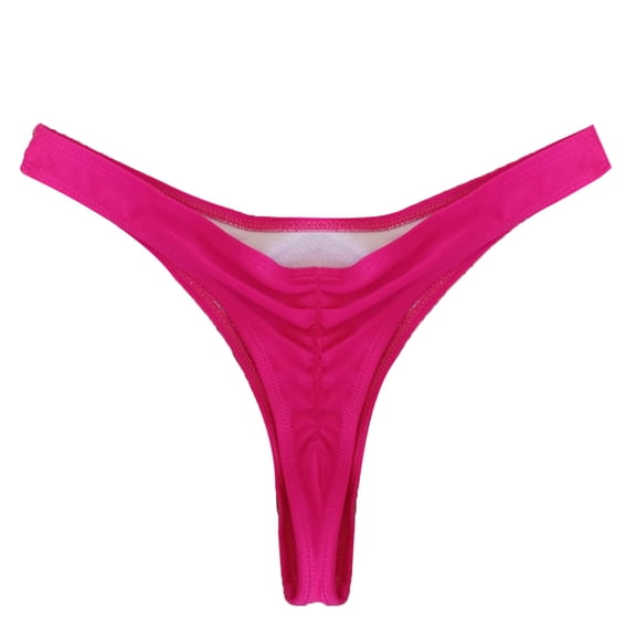 VNKIDY Womens Ladies Solid Color Low Rise Cheeky Quick Dry Stretch Bikini Bottoms For Summer Beach Pool Wear Tropical Swimming Activities Hot Pink XXXXXXL