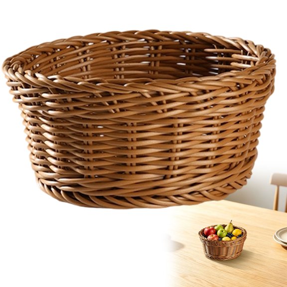 Clearance Under $3 Woven Basket, Multi-Purpose Snack and Storage Tray, Style C 16x16x8cm, Home Kitchen Dining Fruit Holder