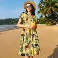 thumbnail image 4 of Disketp Ethnic African para Vestido de Manga Corta para Mujeres, Vestidos de Verano para Mujeres, Casual y Holgado para la Playa, 4 of 6