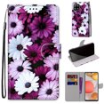 thumbnail image 2 of For Samsung A42 Case 5G , Mantto PU Leather Phone Case With Hand Rope Strap Cute Painted Flip Card Wallet Slots Case,Kickstand Phone Skin For Samsung Galaxy A42 5G, Chrysanthemum, 2 of 8