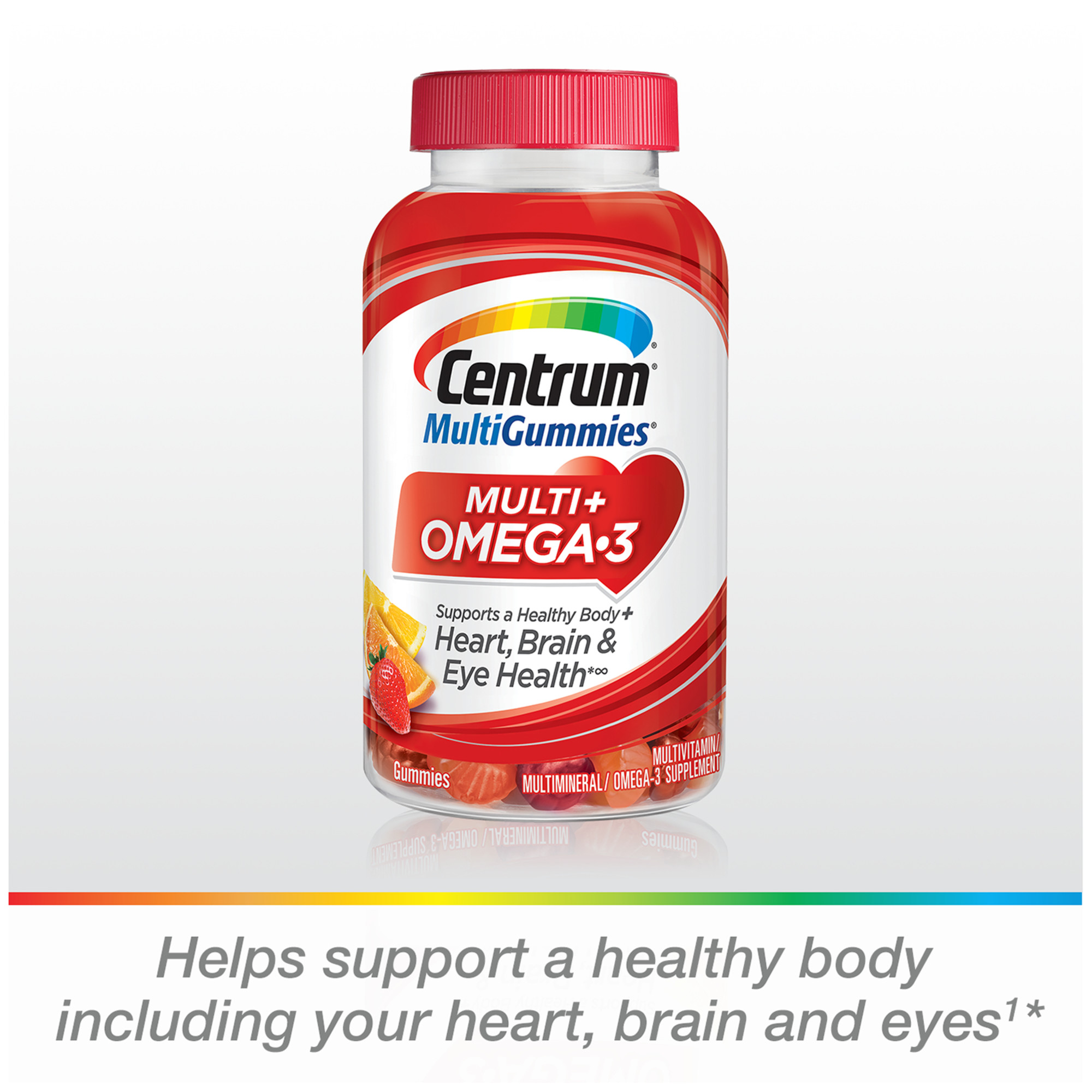Centrum Multigummies Adult Multivitamin With Omega 3 Gummies, Fruit Flavors, 100 Ct - image 5 of 9