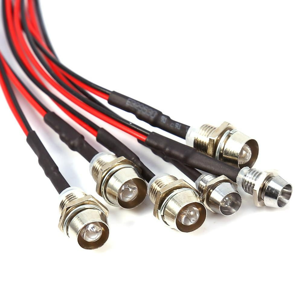 Tebru RC Car Light Set, Led RC Car Lights, 6 LEDs 3-7V Light Set Headlight Taillight For 1/10 RC