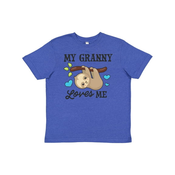 Inktastic My Granny Loves Me with Sloth and Hearts Youth T-Shirt