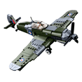 thumbnail image 4 of Azulamar Juguete Spitfire Fighter Militar Ww2 Bloques Regalo Xtellar verde, 4 of 4