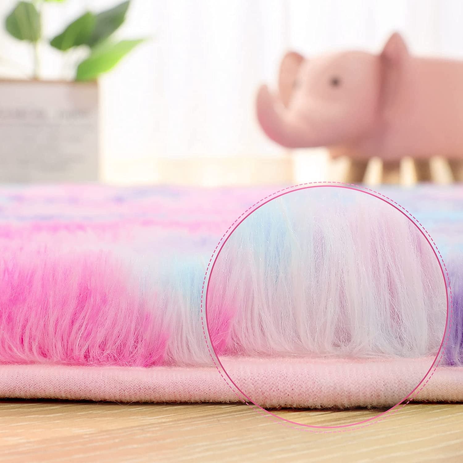 Noahas Modern Abstract Shaggy Rugs Fluffy Carpet For Living Room Bedroom Nursery Room, Purple, 8'x10'