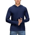thumbnail image 2 of Men's UPF 50+ Sun Protection Hoodie Long Sleeve Quick Dry Lightweight Outdoor Shirts for Fishing Hiking Navy XL, 2 of 4