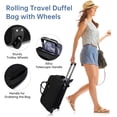 thumbnail image 2 of Bolsa de viaje con ruedas BAVERGE para mujer con ruedas, color negro, 2 of 6