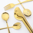 thumbnail image 3 of Unique Bargains Stainless Steel Flatware Cutlery Set for Kitchen Gold 10 Pcs, 3 of 6