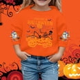 thumbnail image 2 of Krdevn Kids Everyday Is Halloween Skeleton Pumpkin Ghost Baseball Graphic Crewneck Sweatshirt Long Sleeve Casual Pullover Top for Halloween Holiday Wear Orange,2-3 Years, 2 of 3