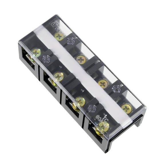 Dual Rows 4 Positions 600V 60A Wire Barrier Block Terminal Strip