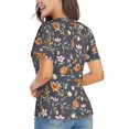 thumbnail image 3 of Vsdgher Wildflowers Women Shirts V Neck Short Sleeve Tops T-Shirt Basic Tees, S to 3XL3X-Large, 3 of 5
