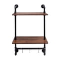 thumbnail image 3 of MIDOQIN Industrial Pipe Shelf Wood Floating Shelves,Wall Display Bookshelf, Storage Rack, 3 of 9