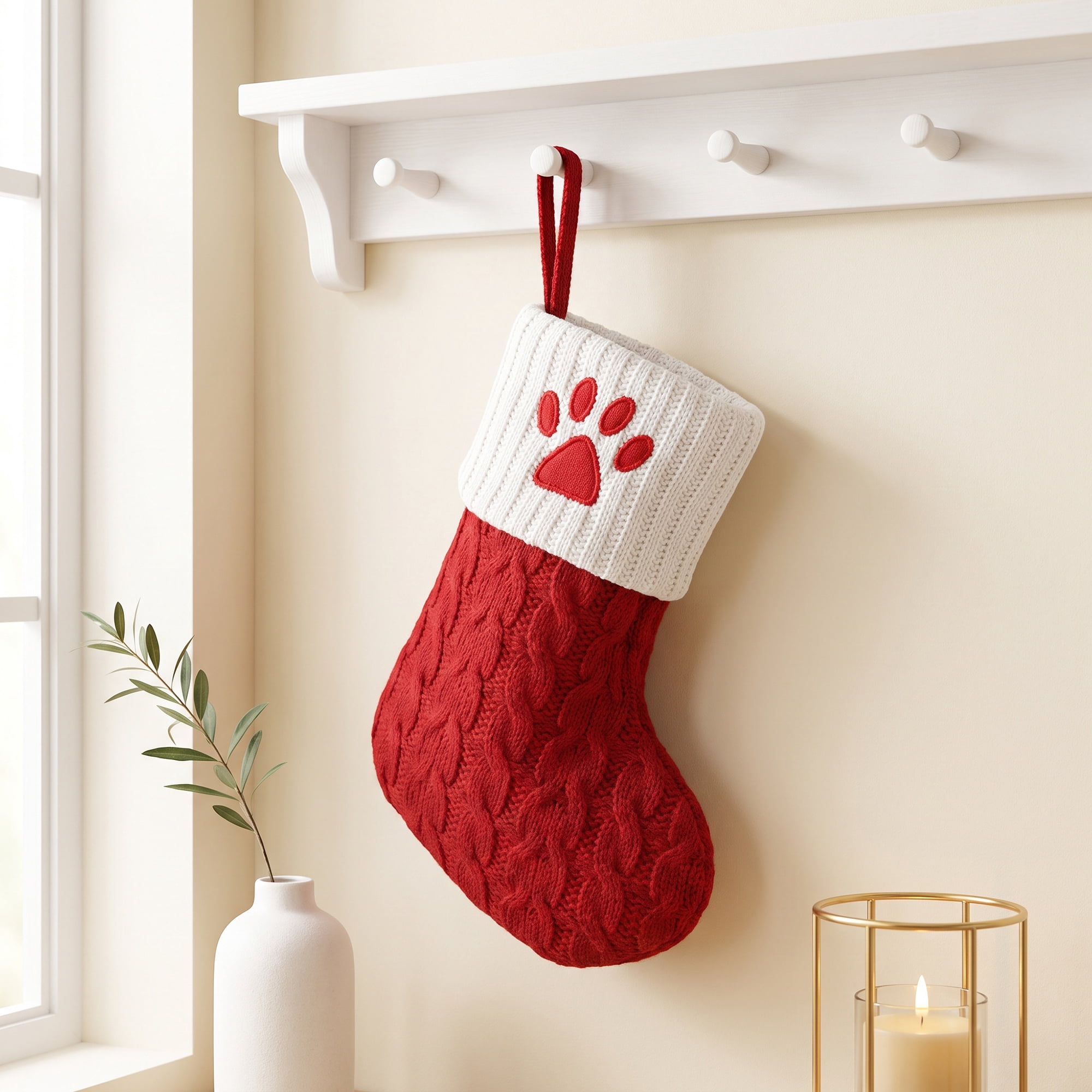 Unique Bargains Double Layer Shabby Chic Christmas Stocking Claw 6" Opening Width