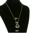 thumbnail image 2 of Mi Amore Silver-Tone Necklace With Rhinestone Accented Heart Shaped Charm; Comes With Stud Earrings TMN210, 2 of 3