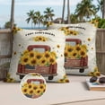 thumbnail image 2 of Farm Sunflowers Outdoor Pillow Covers Pack of 2 Summer Yellow Floral Leaves Red Truck Beige Waterproof Throw Pillow Covers Decorative Cushion Cases for Patio Garden Tent Balcony Couch 24x24 inch, 2 of 9