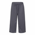 thumbnail image 3 of Mohiass Summer Capri Pants for Women, Casual Pull On Womens Capris with Pockets, Women's Casual Pants & Capris, Ladies Capris Gray L, 3 of 6