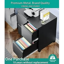 SISESOL 2-Drawer Mobile File Cabinet - Under Desk Storage with Lock, Metal Filing Cabinet for Legal/Letter/A4 Files, Slim Width