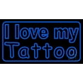 thumbnail image 1 of I Love My Tattoo LED Neon Sign 20" Tall x 37" Wide - inches Black Square Cut Acrylic Backing, with Dimmer - Premium built indoor Sign for Storefront, Store interior, Workshop, Studio., 1 of 7