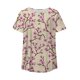 thumbnail image 2 of Gibobby Blusa Casual de Mujer Camiseta plisada con estampado flores y cuello botones manga corta para mujer, camiseta informal con ajuste floral,(Beige,XL), 2 of 4
