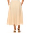 thumbnail image 3 of Women's Plus Size A-Line High Waist Elastic Band Pleated Solid Midi Skirt, 3 of 4