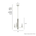 thumbnail image 6 of Hunter - Gatz 3-light Brushed Nickel, Medium Size Chandelier, Dimmable, Modern Style, Candle Shaped, for Bedrooms, Dining, Living Rooms - 19782, 6 of 7