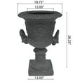 thumbnail image 3 of Alena Outdoor Light Weight Concrete Chalice Garden Urn Planter, Antique Gray, 3 of 5
