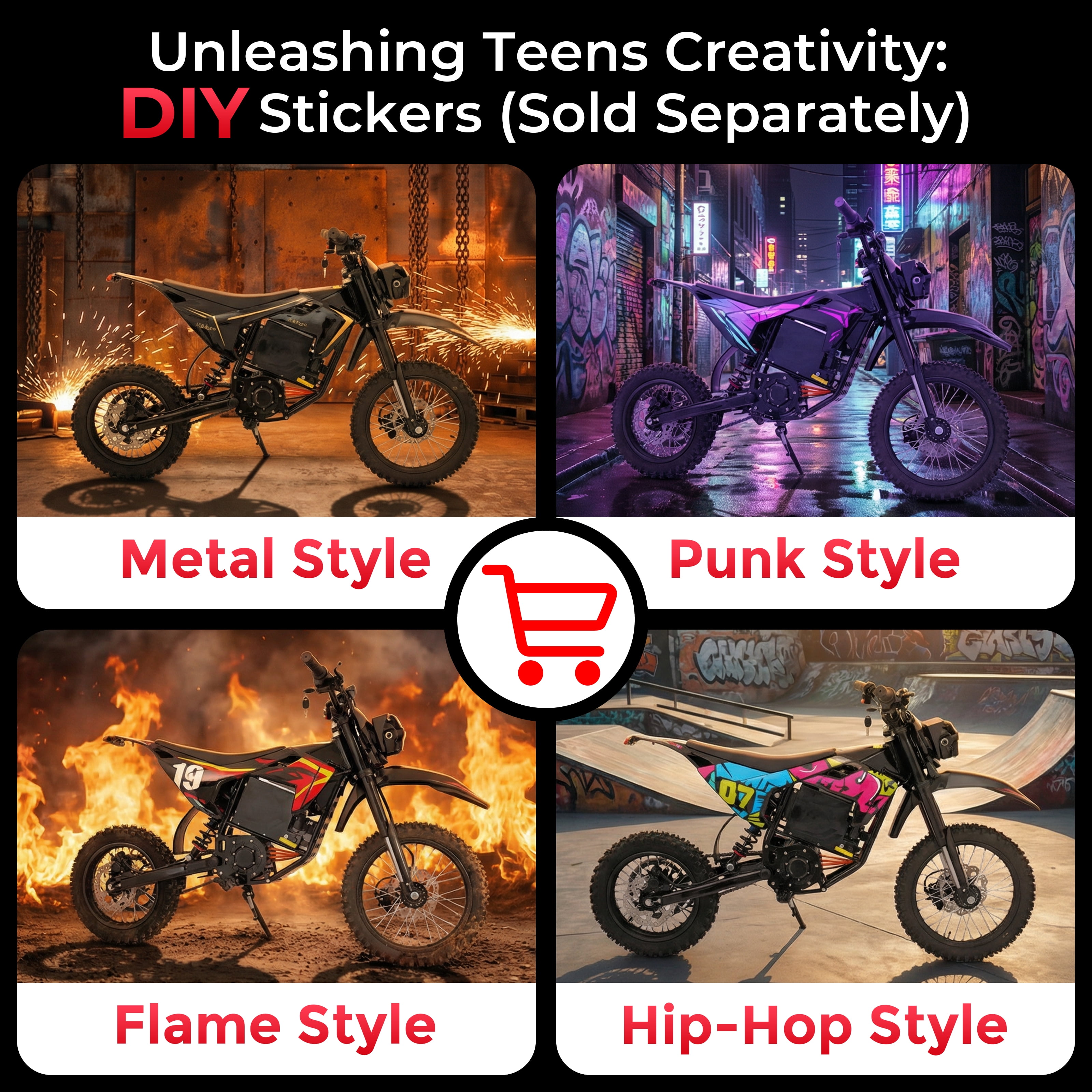 LIFEMAGIC 60V 28.8Ah Electric Dirt Bike, 3600W High-Power Motocross Off-Road Motorcycle, 50 MPH Max Speed, Adult Electric Bike with Bluetooth Speaker, 265 lbs Capacity