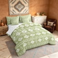 thumbnail image 2 of Manfei Boho Aztec Tribal Twin Bedding, Bohemian Geometric Bedding Comforter Set, Sage Green, Reversible 7pcs, 2 of 6