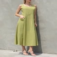 thumbnail image 3 of Robe Longue Maxi Bohème pour Femmes, Décontractée, Sans Manches, Robe Longue, Robes d'Été de Plage pour Dames, 3 of 6