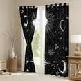 thumbnail image 3 of Feelyou Tribal Sun Moon Curtains Pack of 2 (42x84 Each), Hippie Western Constellation Curtains Blackout, Psychedelic Stars Print Bedroom Curtains, Black Out Curtains Decor, 3 of 6