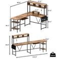 thumbnail image 7 of Furmax Adult Collection Modern LED Lights and Storage Rack L Shape Desk, Brown, 7 of 7