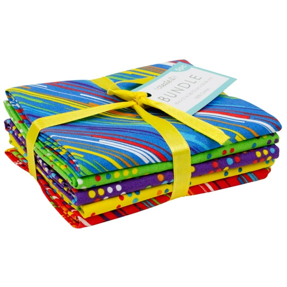 Create It 18" x 21" Cotton Primary Colors Precut Sewing & Craft Fabric Bundle, Multicolor 5 Piece
