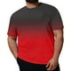 thumbnail image 1 of Tops para hombre, blusas y camisas de manga corta con cuello redondo para hombre, blusa informal grande con cuello redondo y manga corta degradada, blusa de poliéster para hombre, 1 of 5