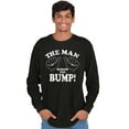 thumbnail image 4 of Man Behind The Bump Baby Announcement Men's Big & Tall Long Sleeve Graphic Tee Brisco Brands 2X, 4 of 5