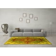 thumbnail image 3 of Ahgly Company Machine Washable Indoor Rectangle Oriental Yellow Industrial Area Rugs, 8' x 10', 3 of 4