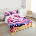 thumbnail image 3 of Manfei Kids Children Cartoon Axolotl Full Size Comforter Sets 3-Piece,Kawaii Salamander Bedding Comforter Set,Cute Animal Lightweight Bedding Sets,Super Cozy Room Decor,Reversible, 3 of 8