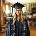 thumbnail image 6 of Hirioo Purple Moon Cat for 72" Graduation Shawl Stole Unisex Adults Graduation Sash Honor Graduation Stole for High School and College-Flattened, 6 of 7