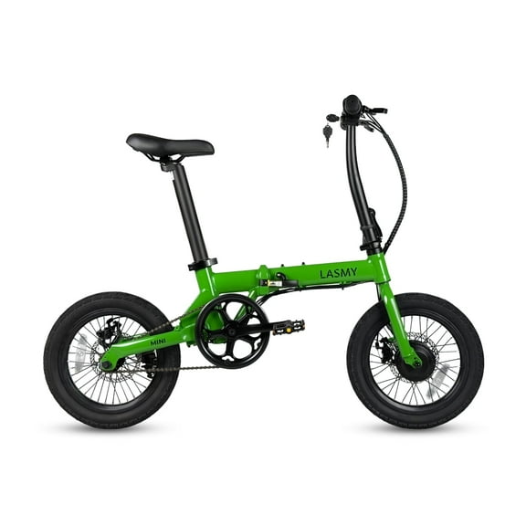 LASMY Mini Folding Ebike for Adults, Lightweight 38 lbs, 250W Motor, 36V Battery, 16 MPH Compact Electric Bicycle