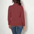 thumbnail image 6 of Women's Turtleneck Knitted Sweater Long Sleeve Casual Warm for Fall and Winter Wear, Ideal for Holiday Season and Daily Comfort, Soft and Insulating,Wine,XL, 6 of 6