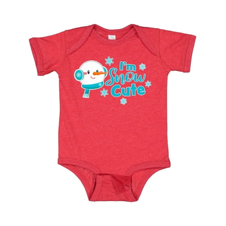

Inktastic Im Snow Cute with Snowman and Snowflakes Christmas Gift Gift Baby Boy or Baby Girl Bodysuit