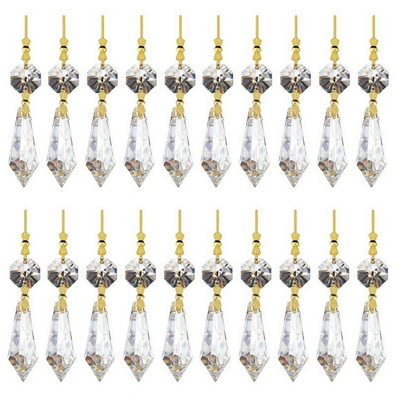 40PCS DIY Transparent Teardrop Chandelier Pendant Parts Beads, Chandelier Hanging Decoration