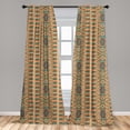 thumbnail image 5 of Ambesonne Aztec Curtains, Tribal Bohemian Illustration, Pair of 28"x95", Apricot Orange and Teal, 5 of 5