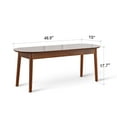thumbnail image 4 of Livinia Aslan Malaysian Oak Mid-Century Modern Dining Bench with Solid Wood Construction, Walnut, 4 of 7