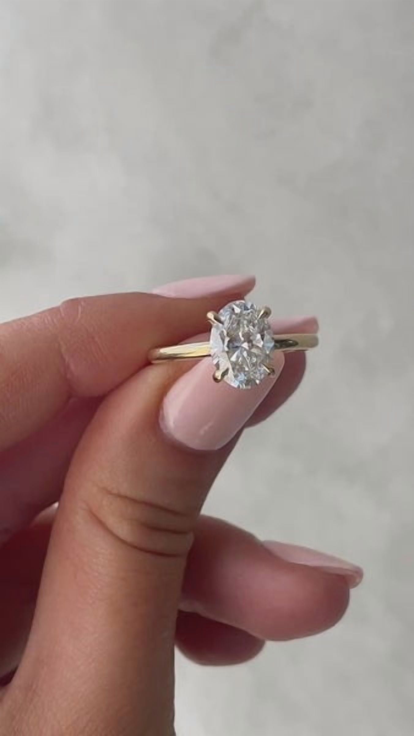 Solitaire Brilliance 2.00CT Oval Moissanite Solitaire Engagement Hidden Halo Ring for Women 10k Yellow Gold Ring Size 4