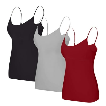 Clearance!Uooqdmx Tank Top with Built in Bra for Women  Cotton Tank Top Women  Spaghetti Strap Tops for Women  2025 Yoga Gym Sleeveless Plus Size Underwear  Basic Tops (3pc)  Dark Gray 6XL