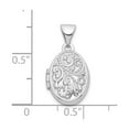 thumbnail image 3 of Sterling Silver Oval Locket Necklace for Women with Filigree Scroll Design, Vintage Memorial Jewelry, Elegant Keepsake Pendant for Photos or Mementos, 3 of 7
