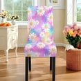thumbnail image 3 of Xoenoiee Daisy Tie Dye Print 5 PCS Tablecloth and Chair Covers Set, Protective & Stretchable Table Cover with 4 Seat Slipcovers for Home Kitchen, Banquet, Party (Rectangle Tablecloth, 82x55 Inch), 3 of 6