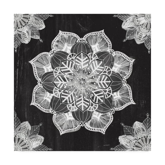 Trademark Fine Art 'Mandala Morning V BW' Canvas Art by Anne Tavoletti