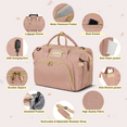 thumbnail image 4 of Diaper Bag Tote, Multifunctional Baby Changing Bag with Insulated Milk Bottle Pockets, Large Capacity Travel Backpack W/ USB Charging Port & Stroller Straps, Portable Newborn Baby Bags(Pink), 4 of 7