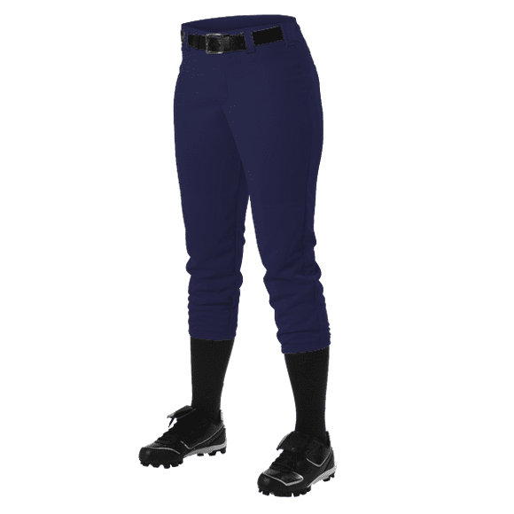 Alleson Athletic Girls' X-Large (29-31" W) Athletic Fast Pitch Softball Belt Loop Pants, Navy
